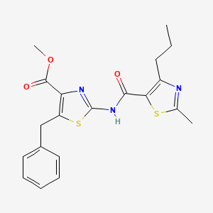 molecular formula C20H21N3O3S2 B11017272 Methyl 5-benzyl-2-{[(2-methyl-4-propyl-1,3-thiazol-5-yl)carbonyl]amino}-1,3-thiazole-4-carboxylate 