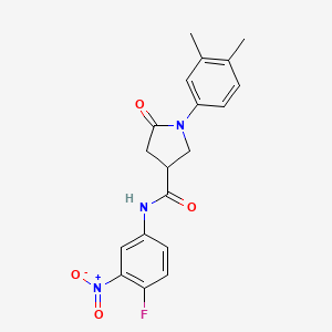 molecular formula C19H18FN3O4 B11017273 1-(3,4-dimethylphenyl)-N-(4-fluoro-3-nitrophenyl)-5-oxopyrrolidine-3-carboxamide 