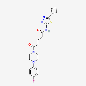 molecular formula C21H26FN5O2S B11017277 N-[(2Z)-5-cyclobutyl-1,3,4-thiadiazol-2(3H)-ylidene]-5-[4-(4-fluorophenyl)piperazin-1-yl]-5-oxopentanamide 