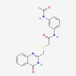 N-[3-(acetylamino)phenyl]-2-{[(4-hydroxyquinazolin-2-yl)methyl]sulfanyl}acetamide