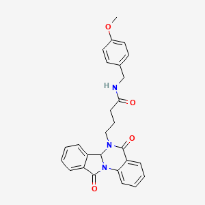 4-(5,11-dioxo-6a,11-dihydroisoindolo[2,1-a]quinazolin-6(5H)-yl)-N-(4-methoxybenzyl)butanamide