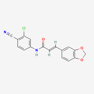 molecular formula C17H11ClN2O3 B11017310 (2E)-3-(1,3-benzodioxol-5-yl)-N-(3-chloro-4-cyanophenyl)prop-2-enamide 