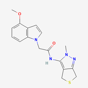 2-(4-methoxy-1H-indol-1-yl)-N-(2-methyl-2,6-dihydro-4H-thieno[3,4-c]pyrazol-3-yl)acetamide