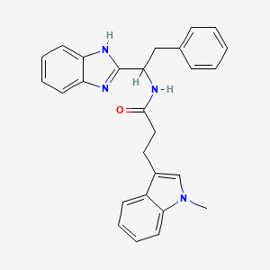 molecular formula C27H26N4O B11017351 N-[1-(1H-benzimidazol-2-yl)-2-phenylethyl]-3-(1-methyl-1H-indol-3-yl)propanamide 