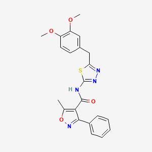 N-[5-[(3,4-dimethoxyphenyl)methyl]-1,3,4-thiadiazol-2-yl]-5-methyl-3-phenyl-1,2-oxazole-4-carboxamide