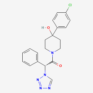 (2R)-1-[4-(4-chlorophenyl)-4-hydroxypiperidin-1-yl]-2-phenyl-2-(1H-tetrazol-1-yl)ethanone