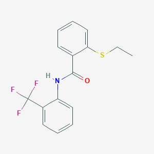 molecular formula C16H14F3NOS B11017405 2-(ethylsulfanyl)-N-[2-(trifluoromethyl)phenyl]benzamide 