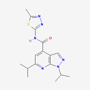 N-[(2E)-5-methyl-1,3,4-thiadiazol-2(3H)-ylidene]-1,6-di(propan-2-yl)-1H-pyrazolo[3,4-b]pyridine-4-carboxamide