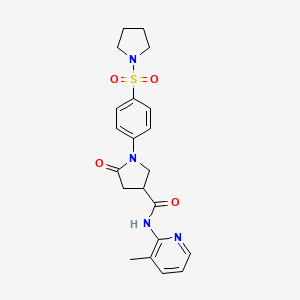 molecular formula C21H24N4O4S B11017414 N-(3-methylpyridin-2-yl)-5-oxo-1-[4-(pyrrolidin-1-ylsulfonyl)phenyl]pyrrolidine-3-carboxamide 