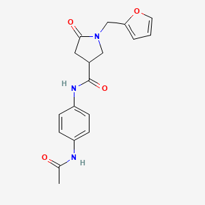 molecular formula C18H19N3O4 B11017420 N-(4-acetamidophenyl)-1-[(furan-2-yl)methyl]-5-oxopyrrolidine-3-carboxamide 