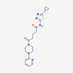 N-[(2E)-5-cyclopropyl-1,3,4-thiadiazol-2(3H)-ylidene]-5-oxo-5-[4-(pyridin-2-yl)piperazin-1-yl]pentanamide