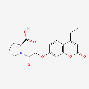 molecular formula C18H19NO6 B11017441 1-{[(4-ethyl-2-oxo-2H-chromen-7-yl)oxy]acetyl}-L-proline 