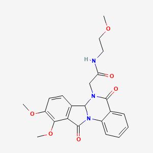 2-(9,10-dimethoxy-5,11-dioxo-6a,11-dihydroisoindolo[2,1-a]quinazolin-6(5H)-yl)-N-(2-methoxyethyl)acetamide