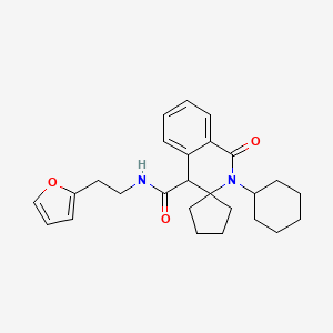 2'-Cyclohexyl-{N}-[2-(2-furyl)ethyl]-1'-oxo-1',4'-dihydro-2'{H}-spiro[cyclopentane-1,3'-isoquinoline]-4'-carboxamide