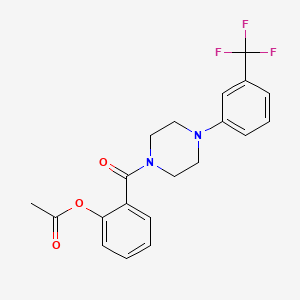 molecular formula C20H19F3N2O3 B11017475 2-({4-[3-(Trifluoromethyl)phenyl]piperazin-1-yl}carbonyl)phenyl acetate 