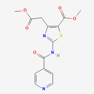 molecular formula C14H13N3O5S B11017503 Methyl 4-(2-methoxy-2-oxoethyl)-2-[(pyridin-4-ylcarbonyl)amino]-1,3-thiazole-5-carboxylate 