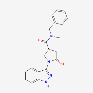 molecular formula C20H20N4O2 B11017508 N-benzyl-1-(1H-indazol-3-yl)-N-methyl-5-oxopyrrolidine-3-carboxamide 