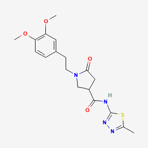 1-[2-(3,4-dimethoxyphenyl)ethyl]-N-[(2E)-5-methyl-1,3,4-thiadiazol-2(3H)-ylidene]-5-oxopyrrolidine-3-carboxamide