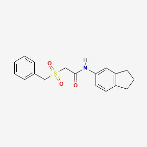 molecular formula C18H19NO3S B11017521 2-(benzylsulfonyl)-N-(2,3-dihydro-1H-inden-5-yl)acetamide 