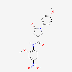 molecular formula C19H19N3O6 B11017527 N-(2-methoxy-4-nitrophenyl)-1-(4-methoxyphenyl)-5-oxopyrrolidine-3-carboxamide 