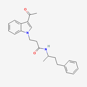 3-(3-acetyl-1H-indol-1-yl)-N-(4-phenylbutan-2-yl)propanamide