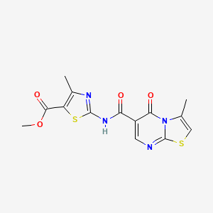 methyl 4-methyl-2-{[(3-methyl-5-oxo-5H-[1,3]thiazolo[3,2-a]pyrimidin-6-yl)carbonyl]amino}-1,3-thiazole-5-carboxylate