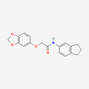 molecular formula C18H17NO4 B11017563 2-(1,3-benzodioxol-5-yloxy)-N-(2,3-dihydro-1H-inden-5-yl)acetamide 