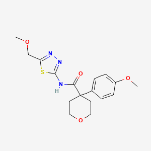 N-[(2Z)-5-(methoxymethyl)-1,3,4-thiadiazol-2(3H)-ylidene]-4-(4-methoxyphenyl)tetrahydro-2H-pyran-4-carboxamide