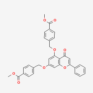 Methyl 4-{[(5-{[4-(methoxycarbonyl)benzyl]oxy}-4-oxo-2-phenyl-4H-chromen-7-YL)oxy]methyl}benzoate