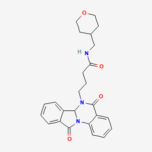 4-(5,11-dioxo-6a,11-dihydroisoindolo[2,1-a]quinazolin-6(5H)-yl)-N-(tetrahydro-2H-pyran-4-ylmethyl)butanamide