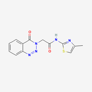 molecular formula C13H11N5O2S B11017619 N~1~-(4-methyl-1,3-thiazol-2-yl)-2-[4-oxo-1,2,3-benzotriazin-3(4H)-yl]acetamide 