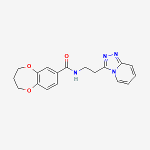 molecular formula C18H18N4O3 B11017627 N-[2-([1,2,4]triazolo[4,3-a]pyridin-3-yl)ethyl]-3,4-dihydro-2H-1,5-benzodioxepine-7-carboxamide 