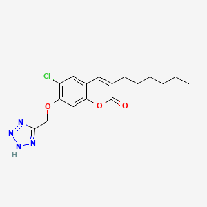 6-chloro-3-hexyl-4-methyl-7-(1H-tetrazol-5-ylmethoxy)-2H-chromen-2-one