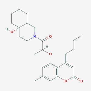 4-butyl-5-{[1-(4a-hydroxyoctahydroisoquinolin-2(1H)-yl)-1-oxopropan-2-yl]oxy}-7-methyl-2H-chromen-2-one