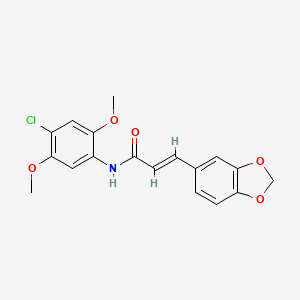 (2E)-3-(1,3-benzodioxol-5-yl)-N-(4-chloro-2,5-dimethoxyphenyl)prop-2-enamide