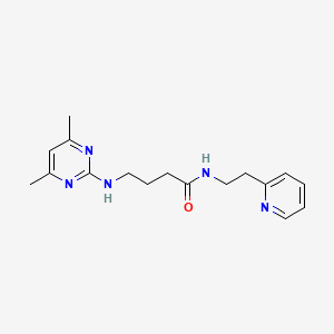 molecular formula C17H23N5O B11017680 4-[(4,6-dimethylpyrimidin-2-yl)amino]-N-[2-(pyridin-2-yl)ethyl]butanamide 