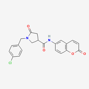 1-(4-chlorobenzyl)-5-oxo-N-(2-oxo-2H-chromen-6-yl)pyrrolidine-3-carboxamide