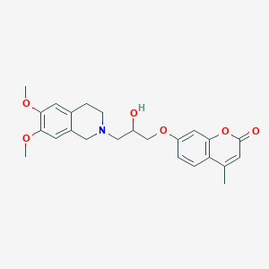 molecular formula C24H27NO6 B11017695 7-[3-(6,7-dimethoxy-3,4-dihydroisoquinolin-2(1H)-yl)-2-hydroxypropoxy]-4-methyl-2H-chromen-2-one 