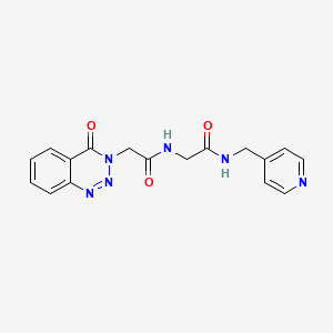 molecular formula C17H16N6O3 B11017714 N~2~-[(4-oxo-1,2,3-benzotriazin-3(4H)-yl)acetyl]-N-(pyridin-4-ylmethyl)glycinamide 