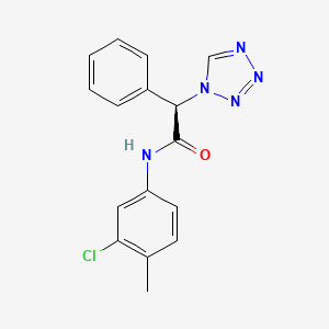 (2R)-N-(3-chloro-4-methylphenyl)-2-phenyl-2-(1H-tetrazol-1-yl)ethanamide