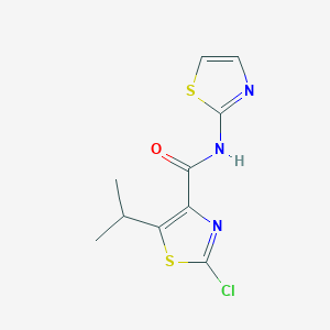 molecular formula C10H10ClN3OS2 B11017743 2-chloro-5-(propan-2-yl)-N-(1,3-thiazol-2-yl)-1,3-thiazole-4-carboxamide 