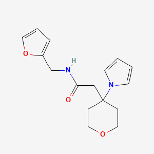 N-(furan-2-ylmethyl)-2-[4-(1H-pyrrol-1-yl)tetrahydro-2H-pyran-4-yl]acetamide