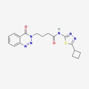 N-[(2Z)-5-cyclobutyl-1,3,4-thiadiazol-2(3H)-ylidene]-4-(4-oxo-1,2,3-benzotriazin-3(4H)-yl)butanamide