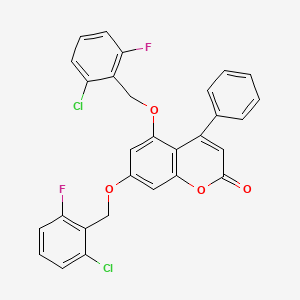 molecular formula C29H18Cl2F2O4 B11017762 5,7-bis[(2-chloro-6-fluorobenzyl)oxy]-4-phenyl-2H-chromen-2-one 