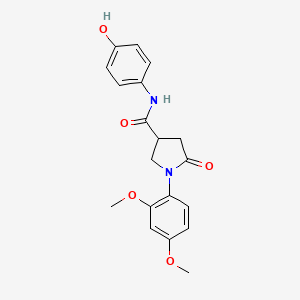 molecular formula C19H20N2O5 B11017766 1-(2,4-dimethoxyphenyl)-N-(4-hydroxyphenyl)-5-oxopyrrolidine-3-carboxamide 