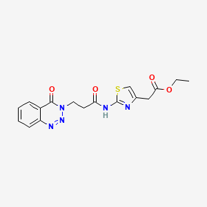 ethyl (2-{[3-(4-oxo-1,2,3-benzotriazin-3(4H)-yl)propanoyl]amino}-1,3-thiazol-4-yl)acetate