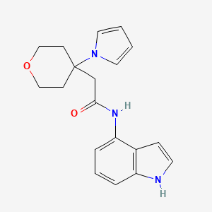 molecular formula C19H21N3O2 B11017771 N-(1H-indol-4-yl)-2-[4-(1H-pyrrol-1-yl)tetrahydro-2H-pyran-4-yl]acetamide 