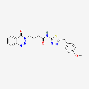 N-[(2Z)-5-(4-methoxybenzyl)-1,3,4-thiadiazol-2(3H)-ylidene]-4-(4-oxo-1,2,3-benzotriazin-3(4H)-yl)butanamide