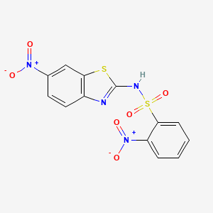 2-Nitro-N-(6-nitro-benzothiazol-2-yl)-benzenesulfonamide