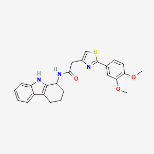 molecular formula C25H25N3O3S B11017831 2-[2-(3,4-dimethoxyphenyl)-1,3-thiazol-4-yl]-N-(2,3,4,9-tetrahydro-1H-carbazol-1-yl)acetamide 